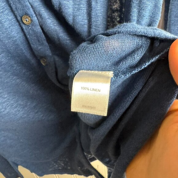 J. Jill Love Linen Blue Button Front Cardigan A46 - Picture 3 of 5